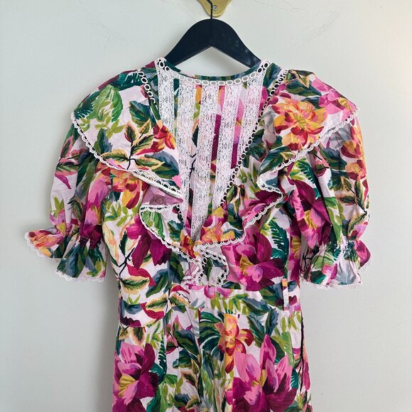 FARM RIO Painted Flowers Romper in Multi Size Small - Picture 9 of 12